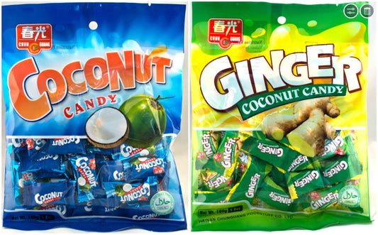 Coconut Candy Variety Bundle – Original & Ginger (2-Pack, 5.6 oz each)